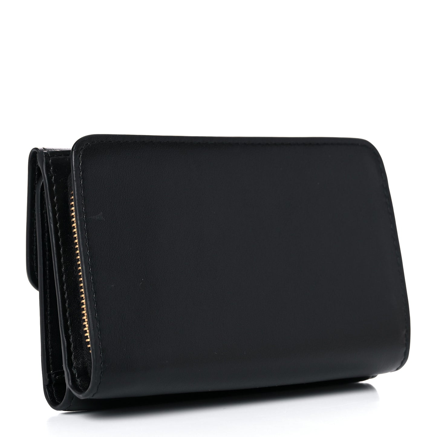 Soft Calfskin Bow Bi-Fold Wallet Black