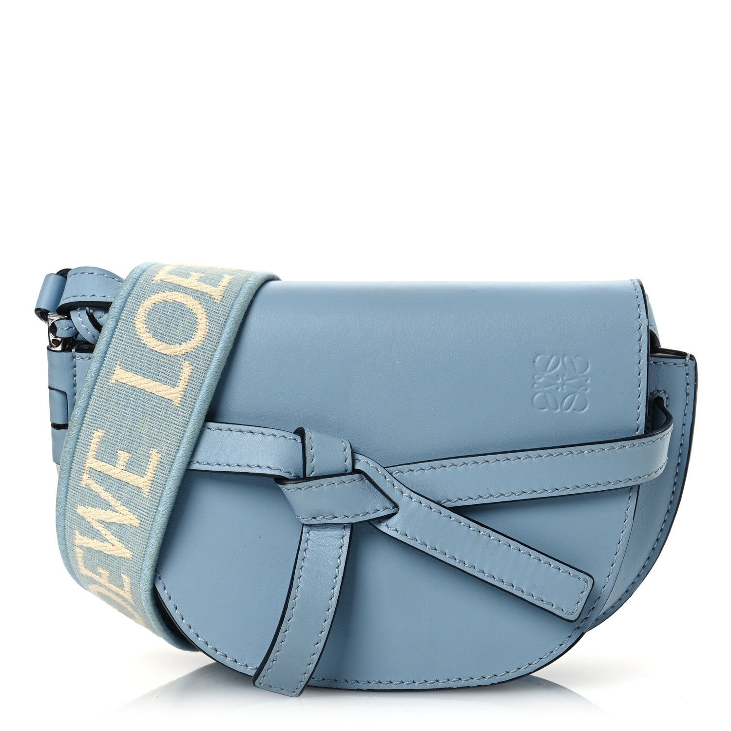 Loewe Calfskin Jacquard Mini Gate Dual Bag Dusty Blue 1 of 7