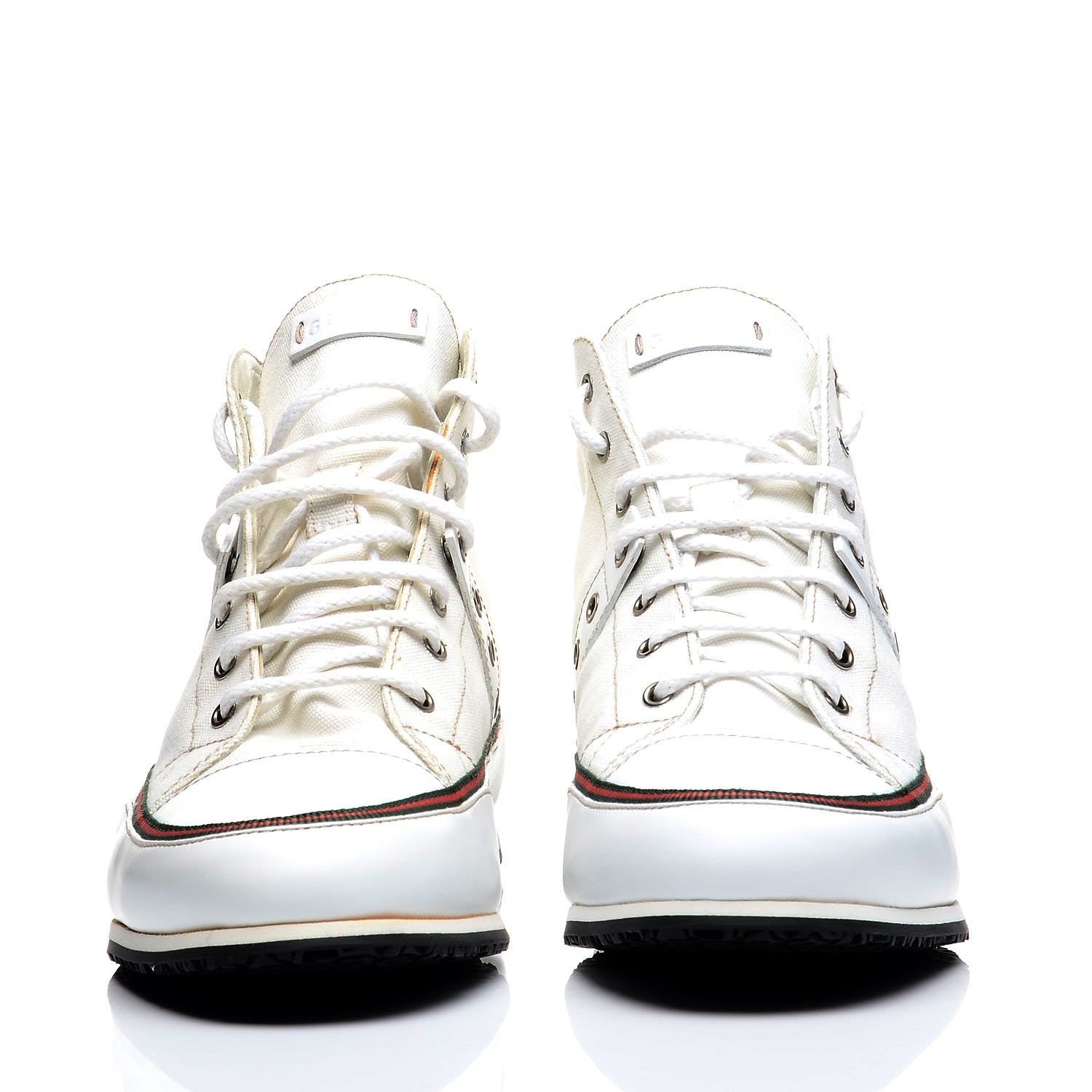 Gucci Canvas Web High Top Sneakers 37 White 2 of 11