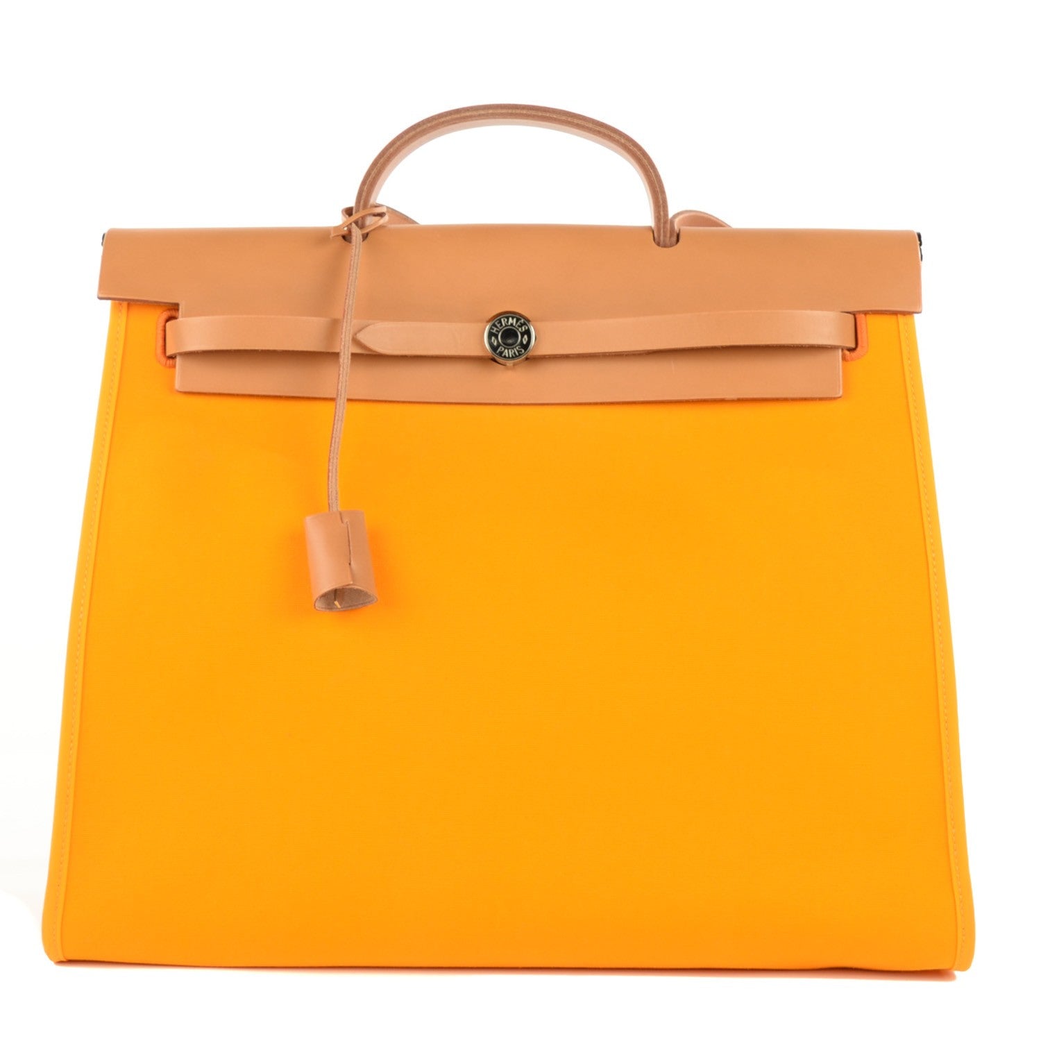 Hermes Vache Hunter Toile Her Bag Zip 39 MM Jaune D'or 1 of 18