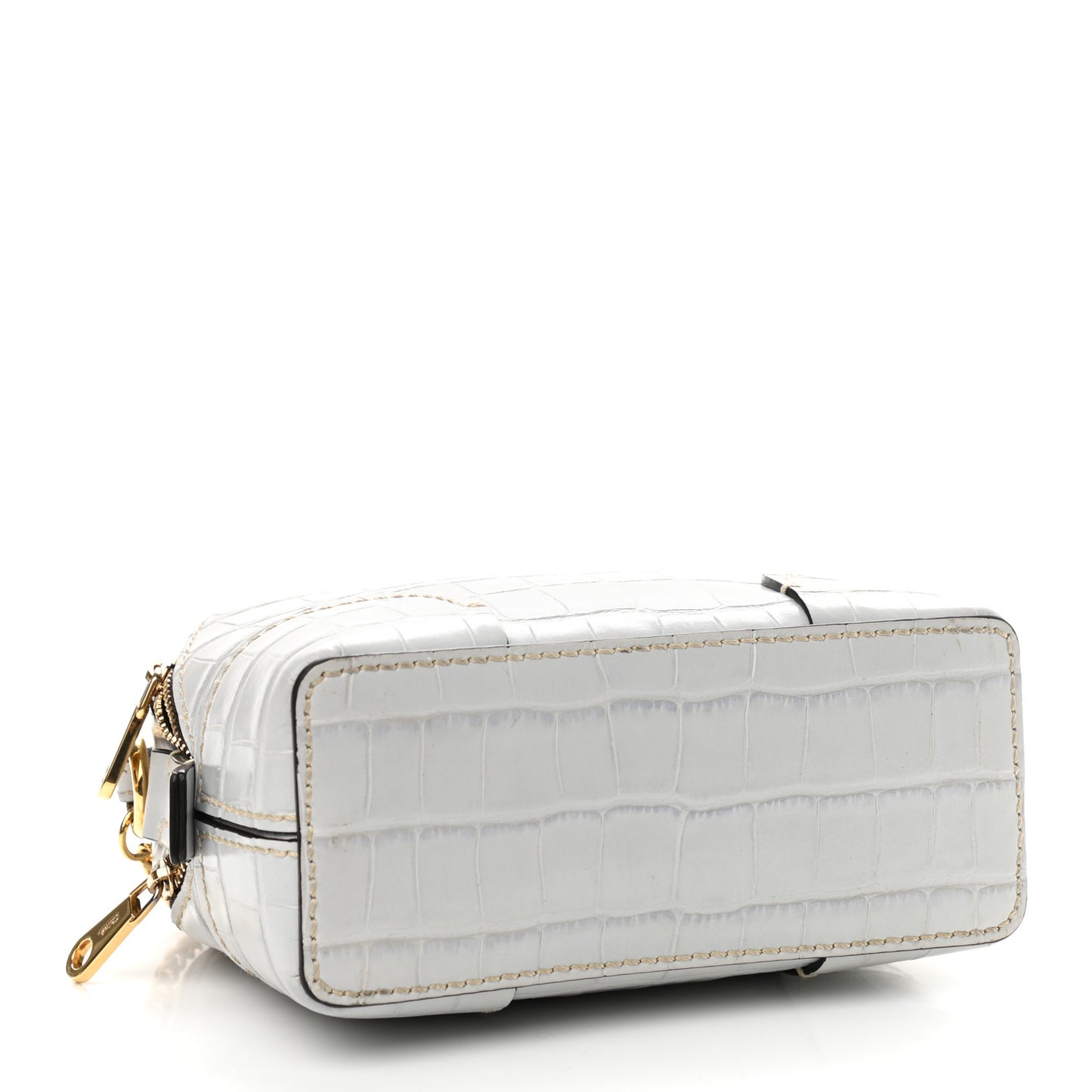 Crocodile Embossed Mini Daria Chain Bag Light Cloud