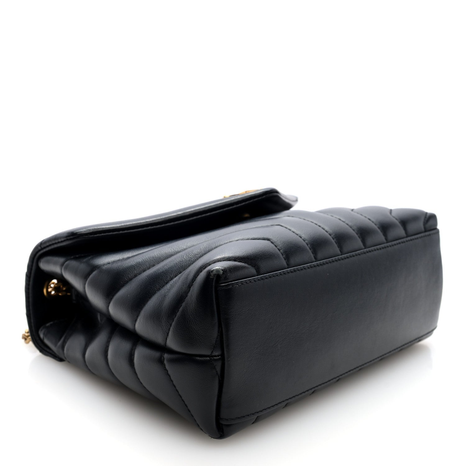 Saint Laurent Calfskin Y Quilted Monogram Small Loulou Chain Satchel Black 4 of 7