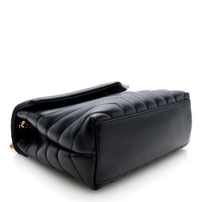Saint Laurent Calfskin Y Quilted Monogram Small Loulou Chain Satchel Black 4 of 7