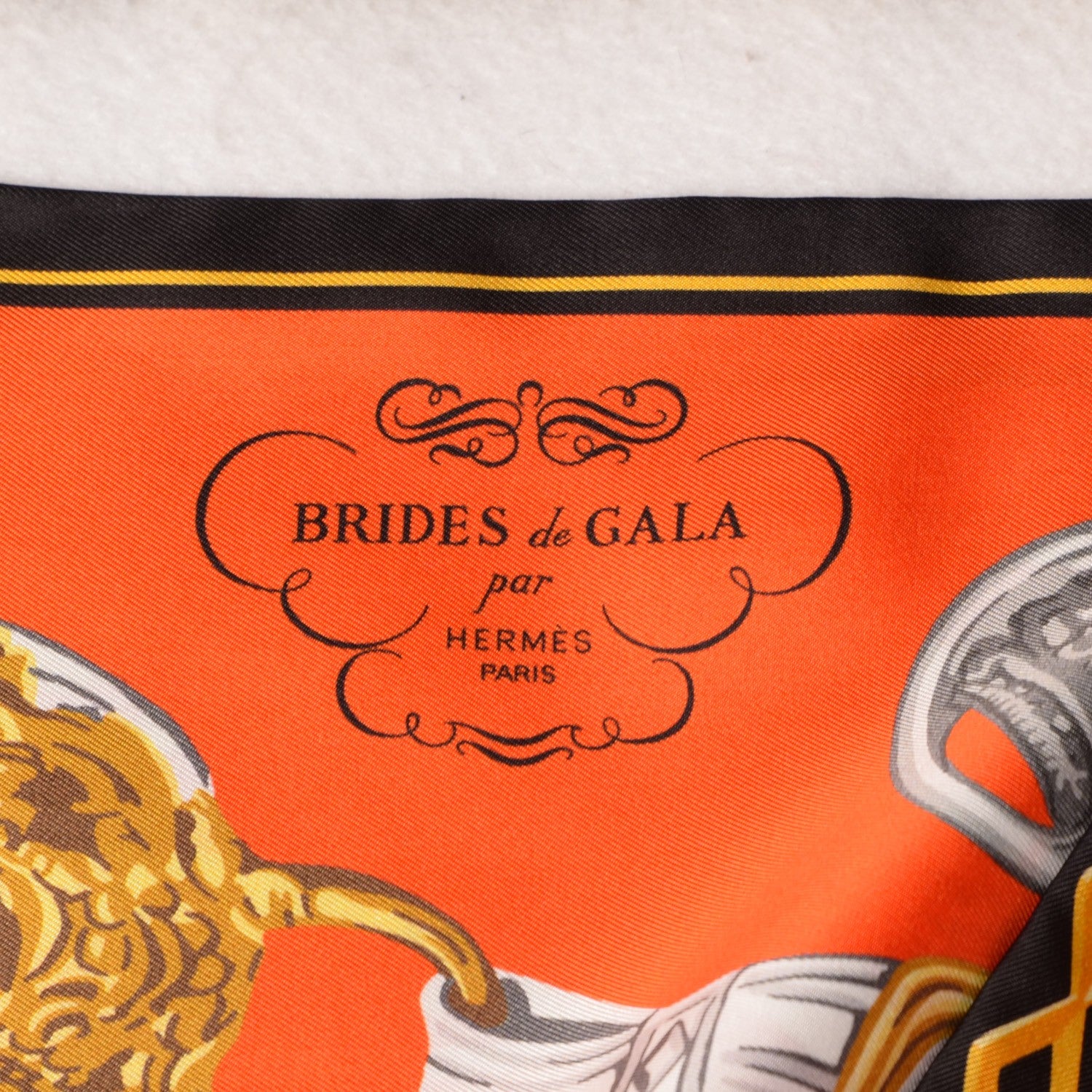 Hermes Silk Brides De Gala Maxi Twilly Capucine Rouge Vieil Or 3 of 5