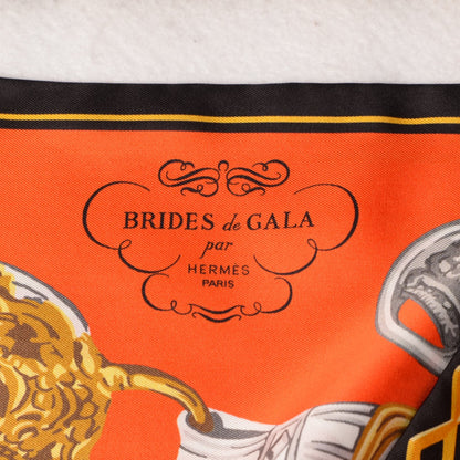 Hermes Silk Brides De Gala Maxi Twilly Capucine Rouge Vieil Or 3 of 5