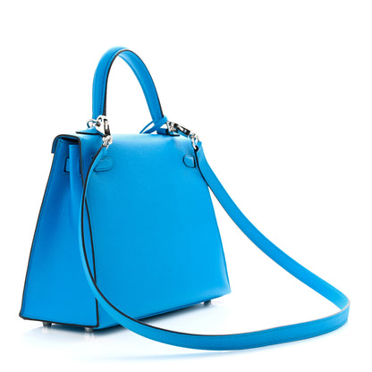 Hermes Epsom Kelly Sellier 25 Bleu Frida 3 of 13