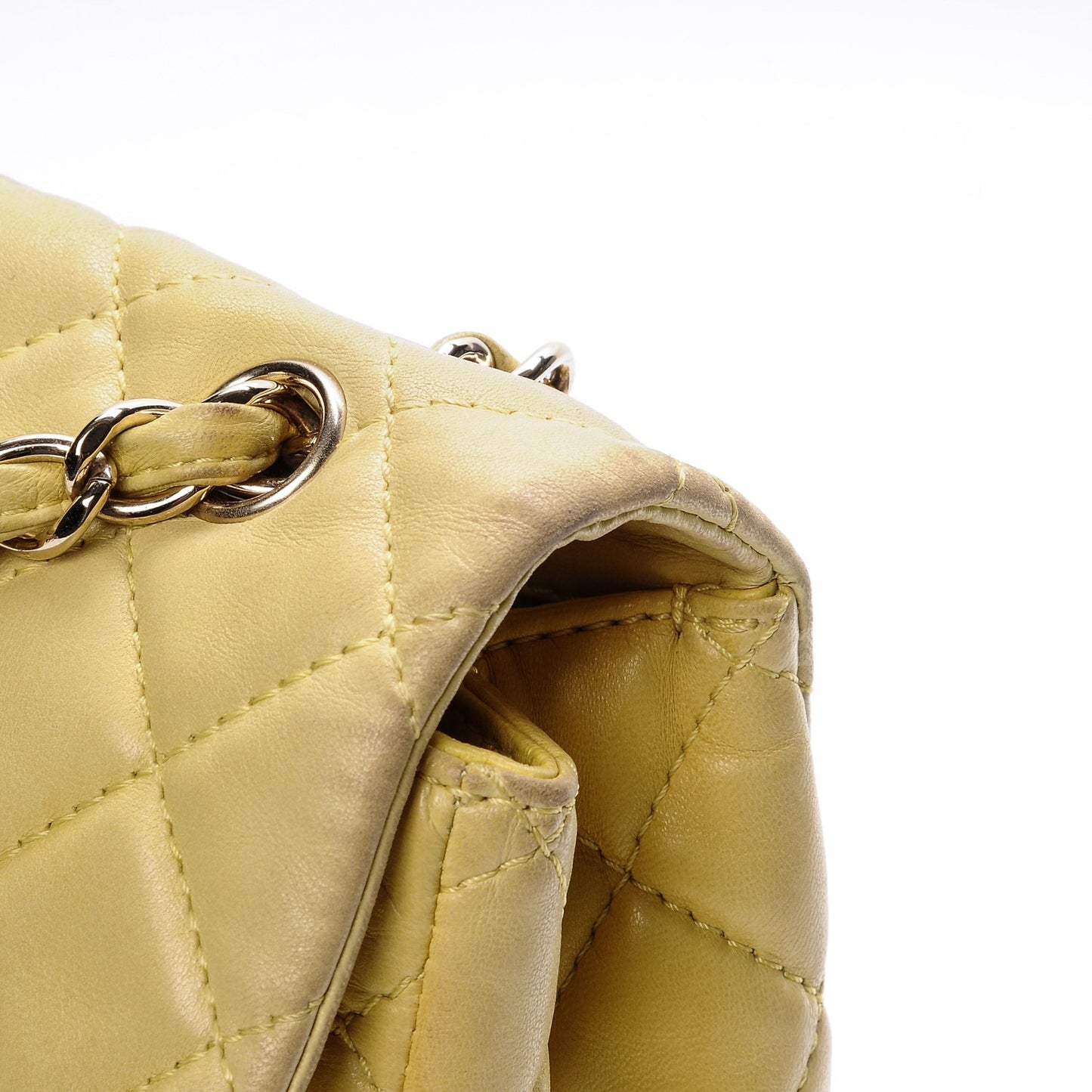 Lambskin Quilted Maxi Single Flap Yellow