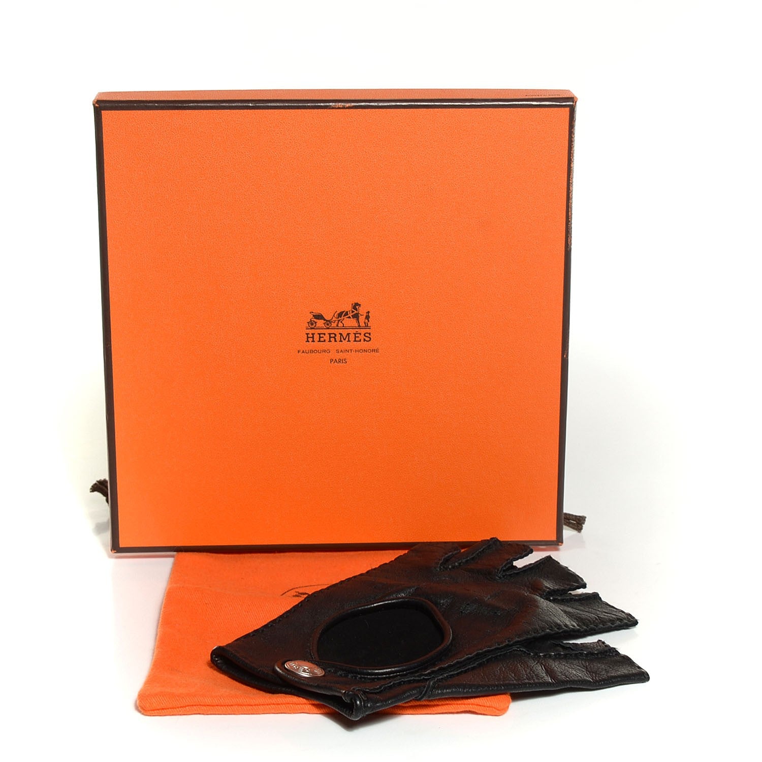 Hermes Lambskin Conduit 2 Left Glove Black 6 of 6