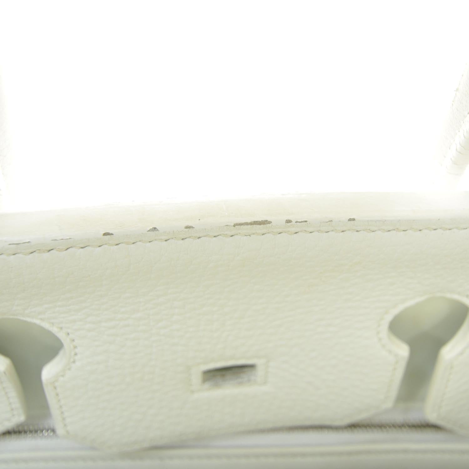 Hermes Taurillon Clemence Birkin 35 White 8 of 11