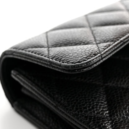 Chanel Caviar Quilted Large Gusset Flap Wallet Black 10 of 11
