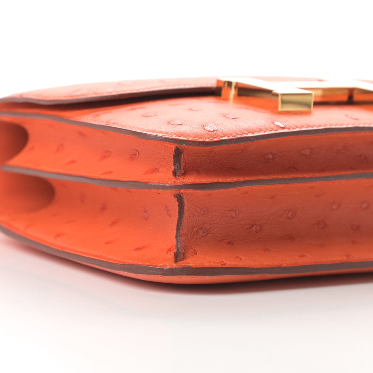 Hermes Ostrich Constance 18 Tangerine 9 of 11