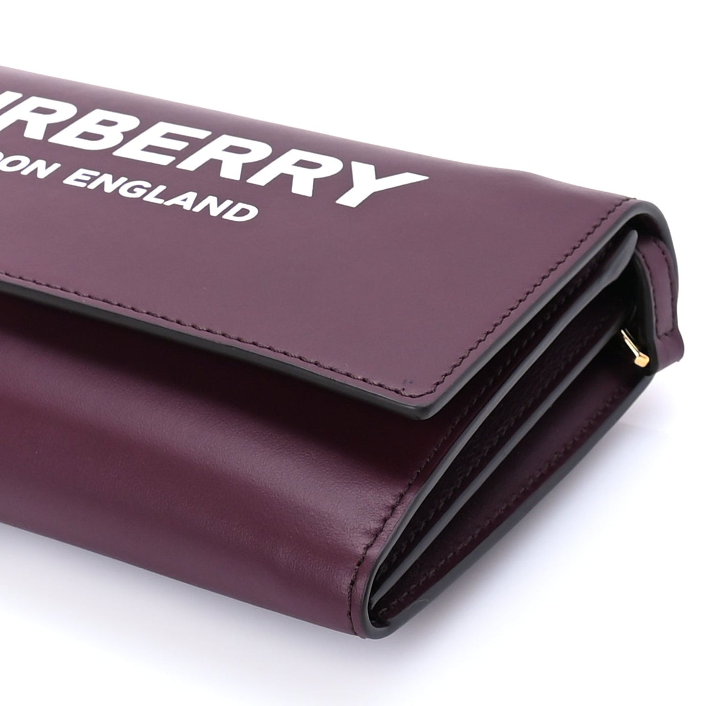 Calfskin Logo Hazelmere Wallet With Detachable Strap Mahogany Red