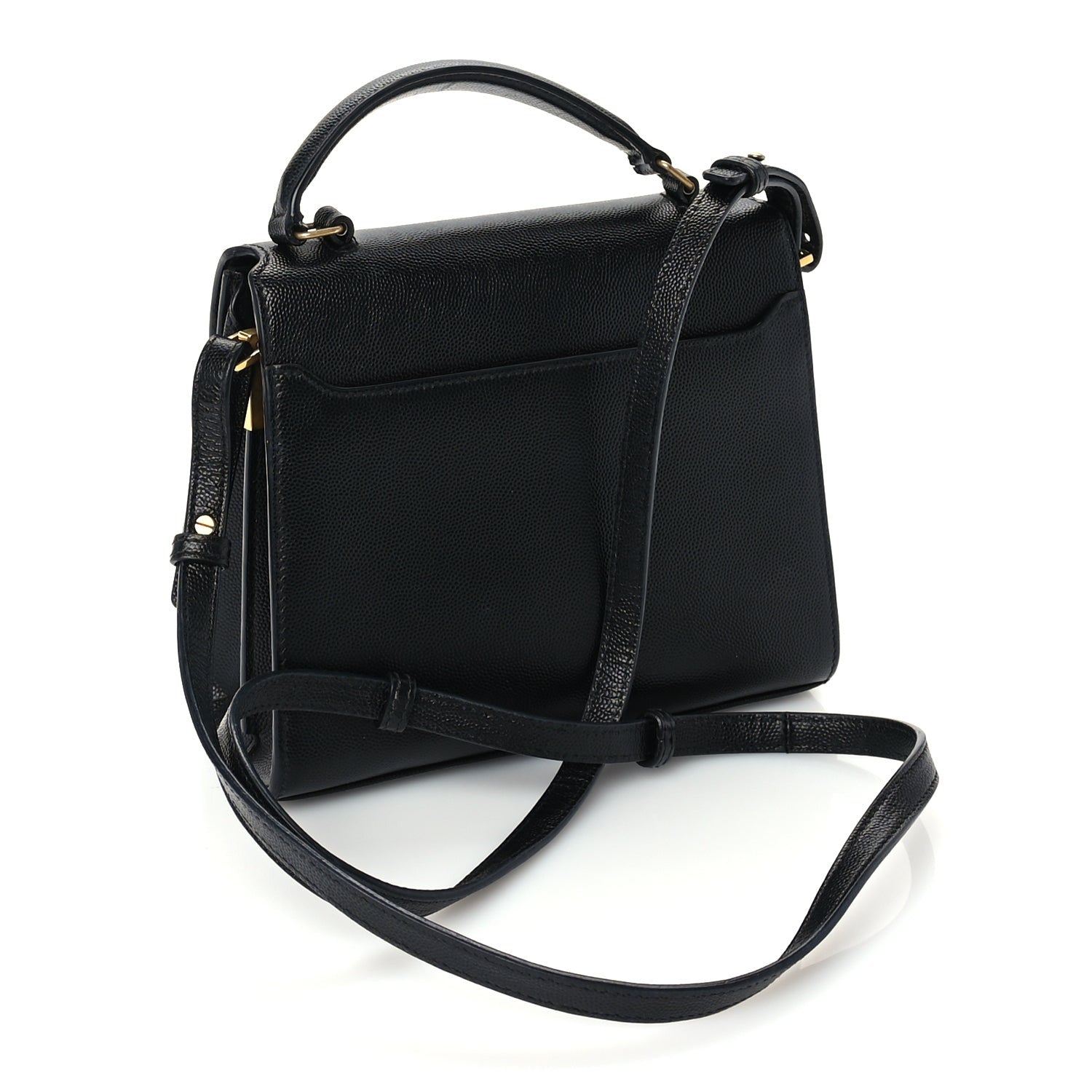 Saint Laurent Grain de Poudre Mini Classic Monogram Cassandra Top Handle  Black 2 of 8