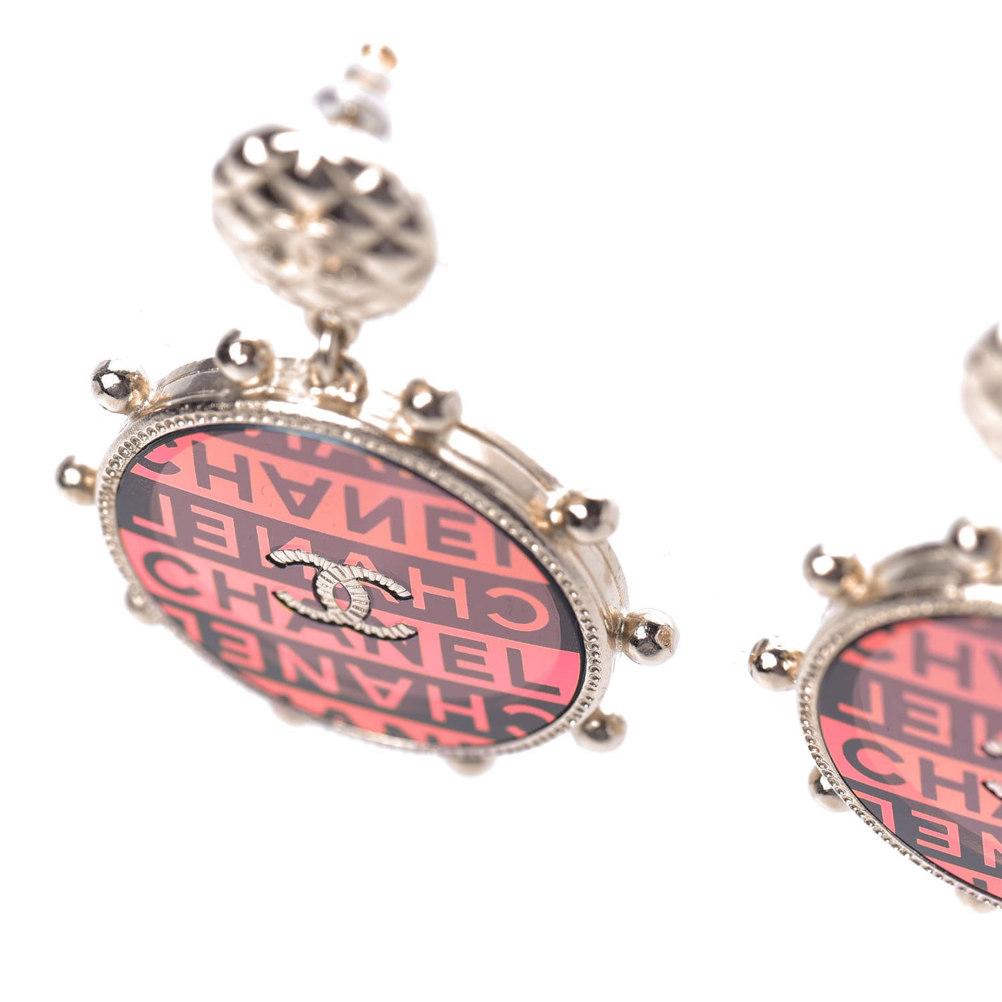 Quilted CC Nautical Wheel Earrings