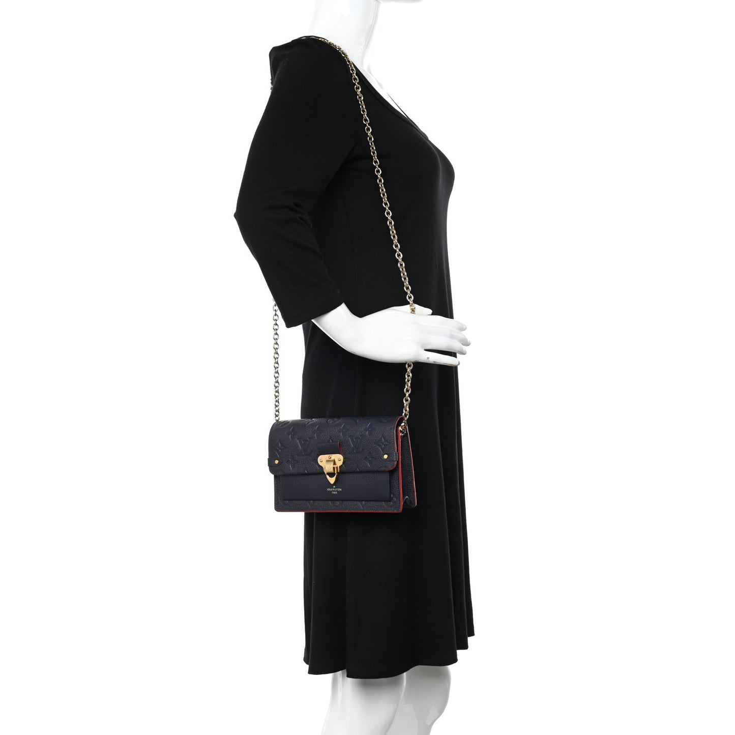 Empreinte Vavin Chain Wallet Marine Rouge