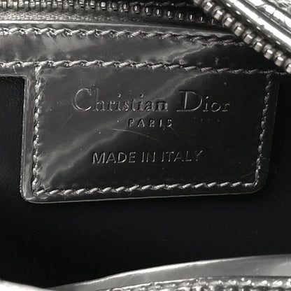 Christian Dior Metallic Patent Micro-Cannage Medium Lady Dior Silver 6 of 11