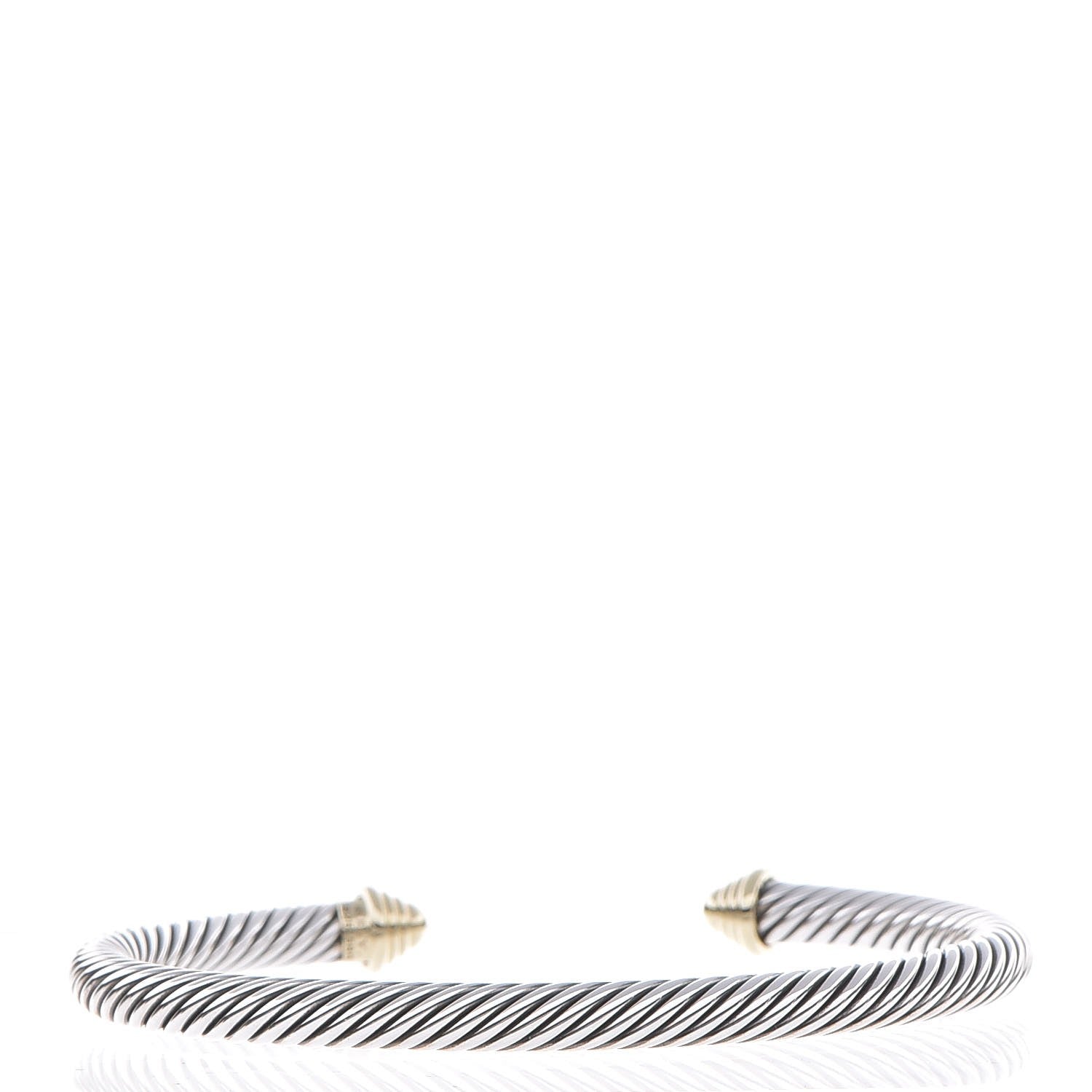David Yurman Sterling Silver 14K Yellow Gold 5mm Cable Classics Bracelet 3 of 6
