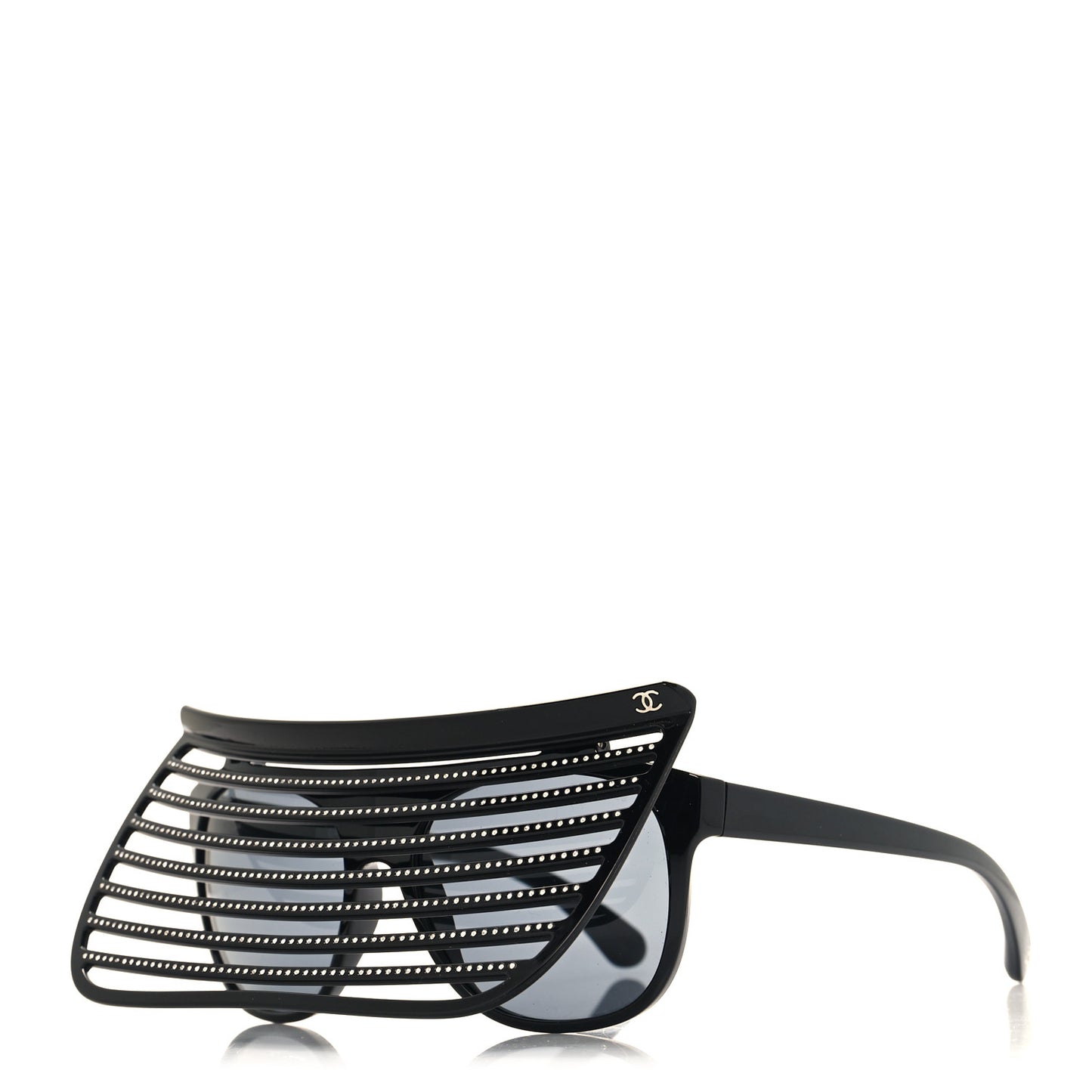 Nylon Crystal Square Sunglasses 71538 Black Grey