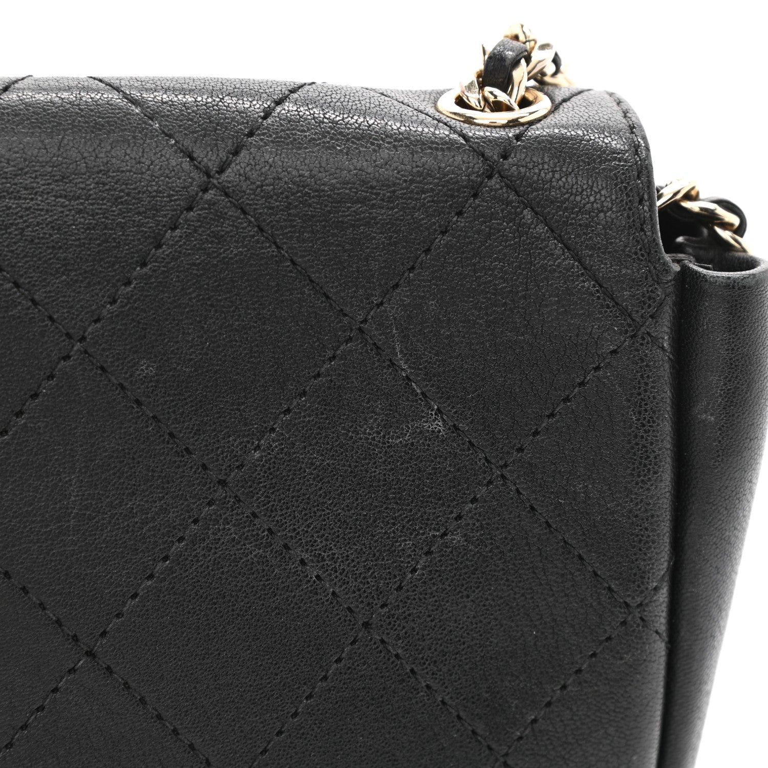 Chanel Goatskin Stitched Casual Trip Single Flap Black 18 of 19