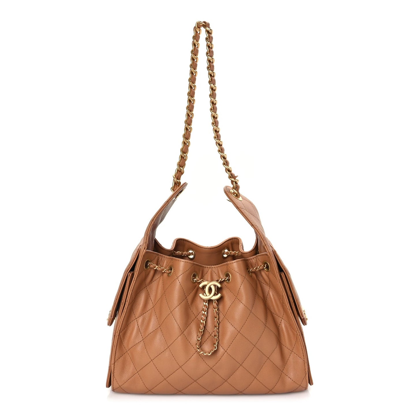 Caviar Quilted Small  25 Handbag Brown