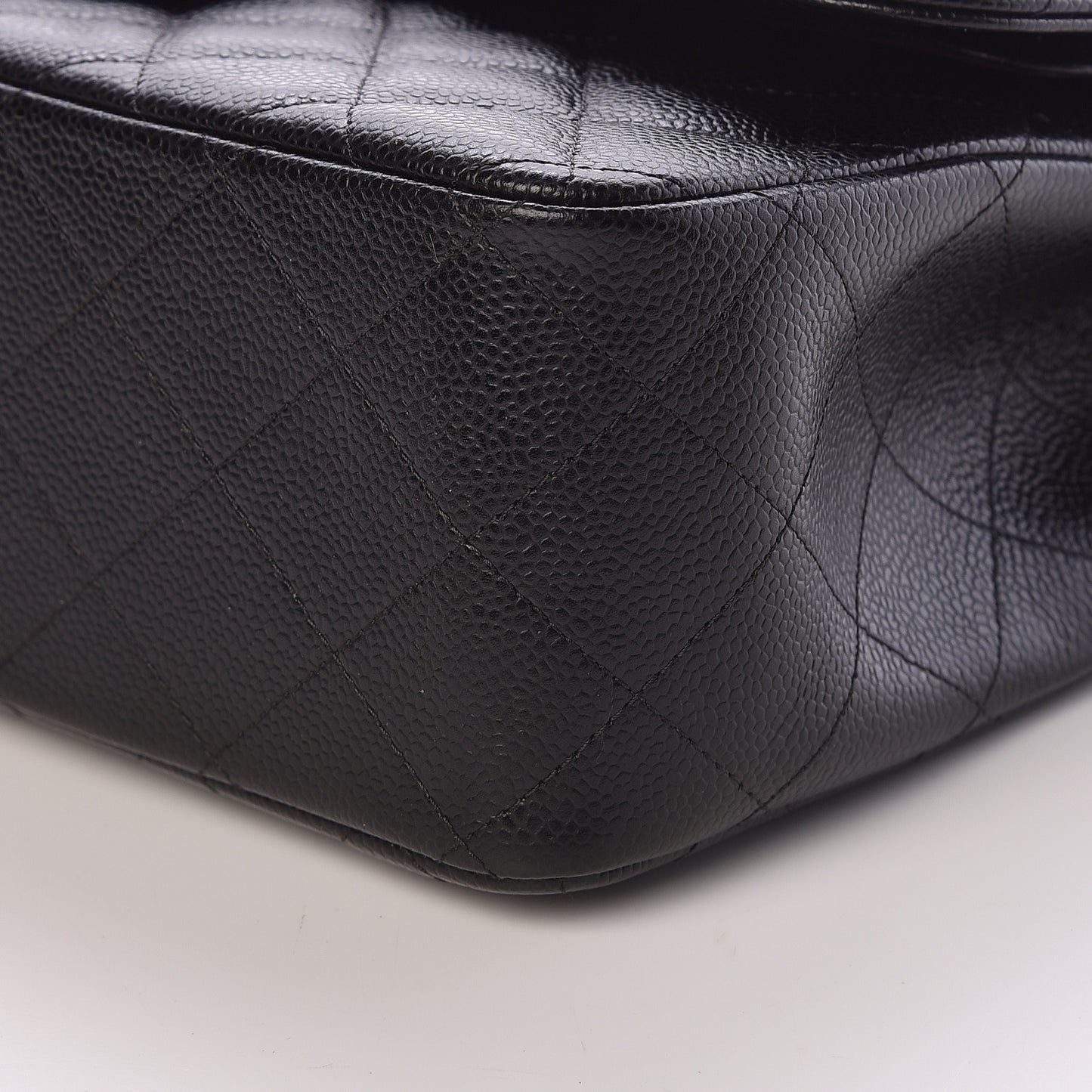 Caviar Quilted Jumbo Double Flap Black