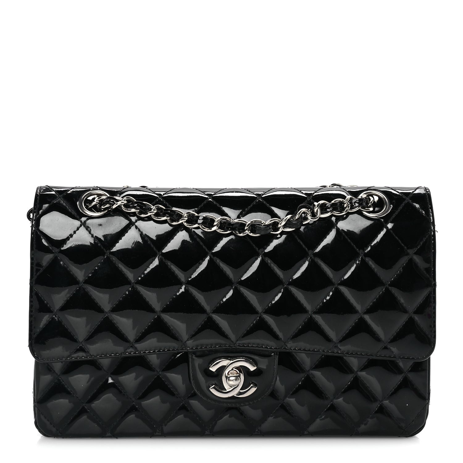 Chanel Patent Quilted Medium Double Flap Black 1 of 7