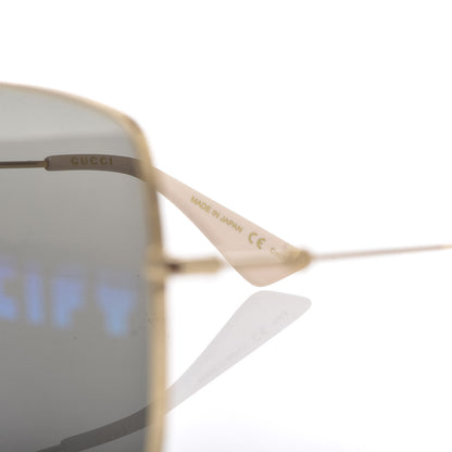 Gucci Metal Rectangular Guccify Frame Sunglasses GG0414S Gold 7 of 9