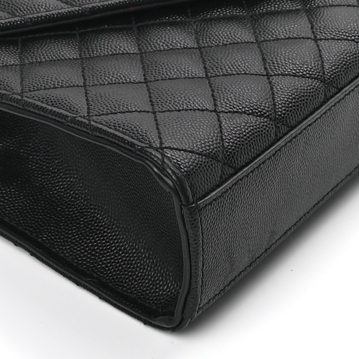 Saint Laurent Grain De Poudre Textured Mixed Matelasse Triquilt Medium Monogram Satchel Black 8 of 8
