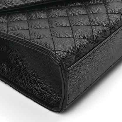 Saint Laurent Grain De Poudre Textured Mixed Matelasse Triquilt Medium Monogram Satchel Black 8 of 8
