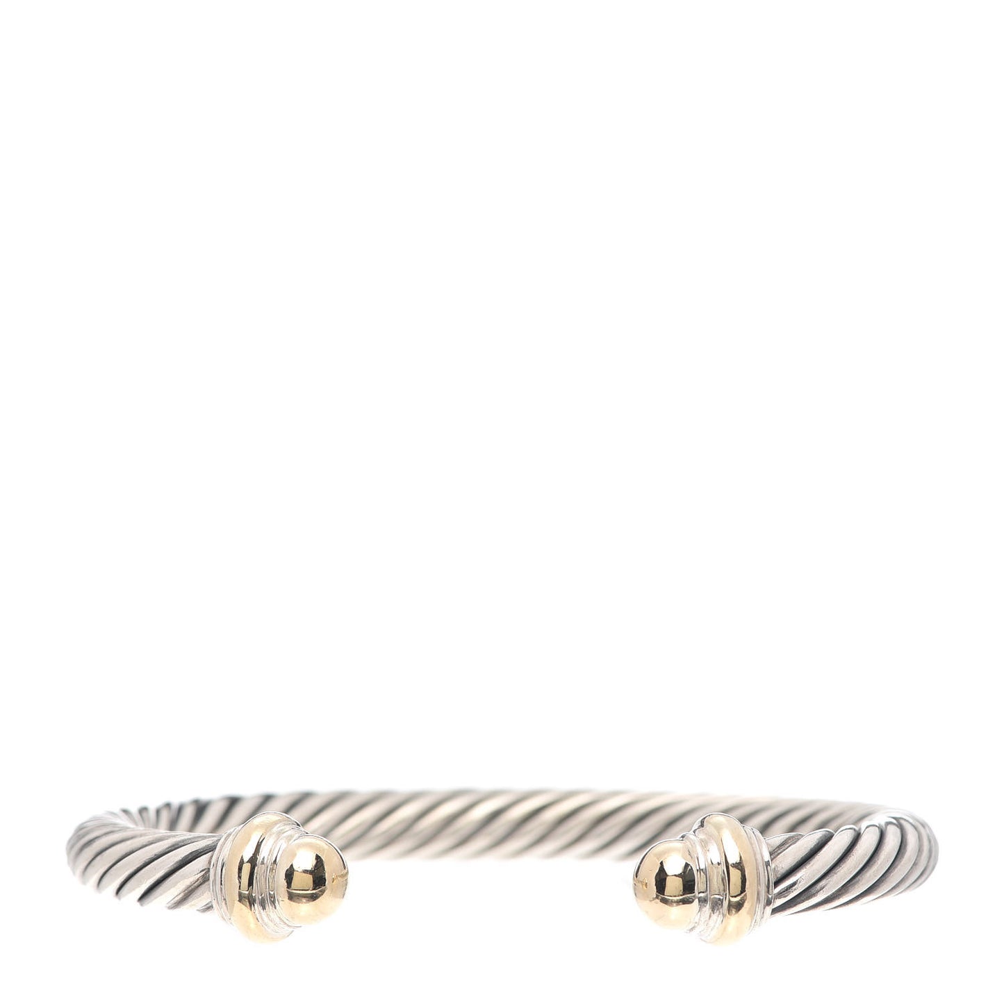 Sterling Silver 14K Yellow Gold 7mm Cable Classics Bracelet