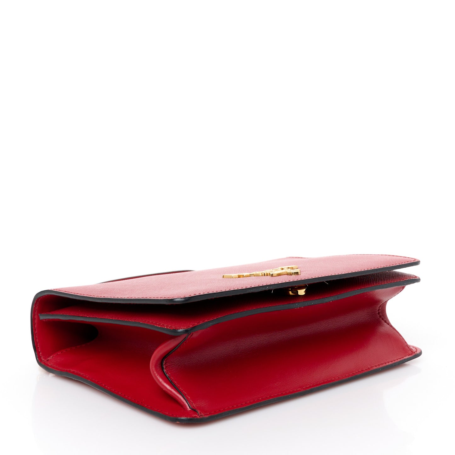 Saffiano Chain Shoulder Bag Fuoco