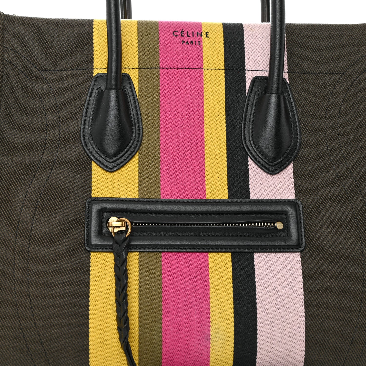 Celine Canvas Striped Medium Phantom Luggage Multicolor 9 of 11