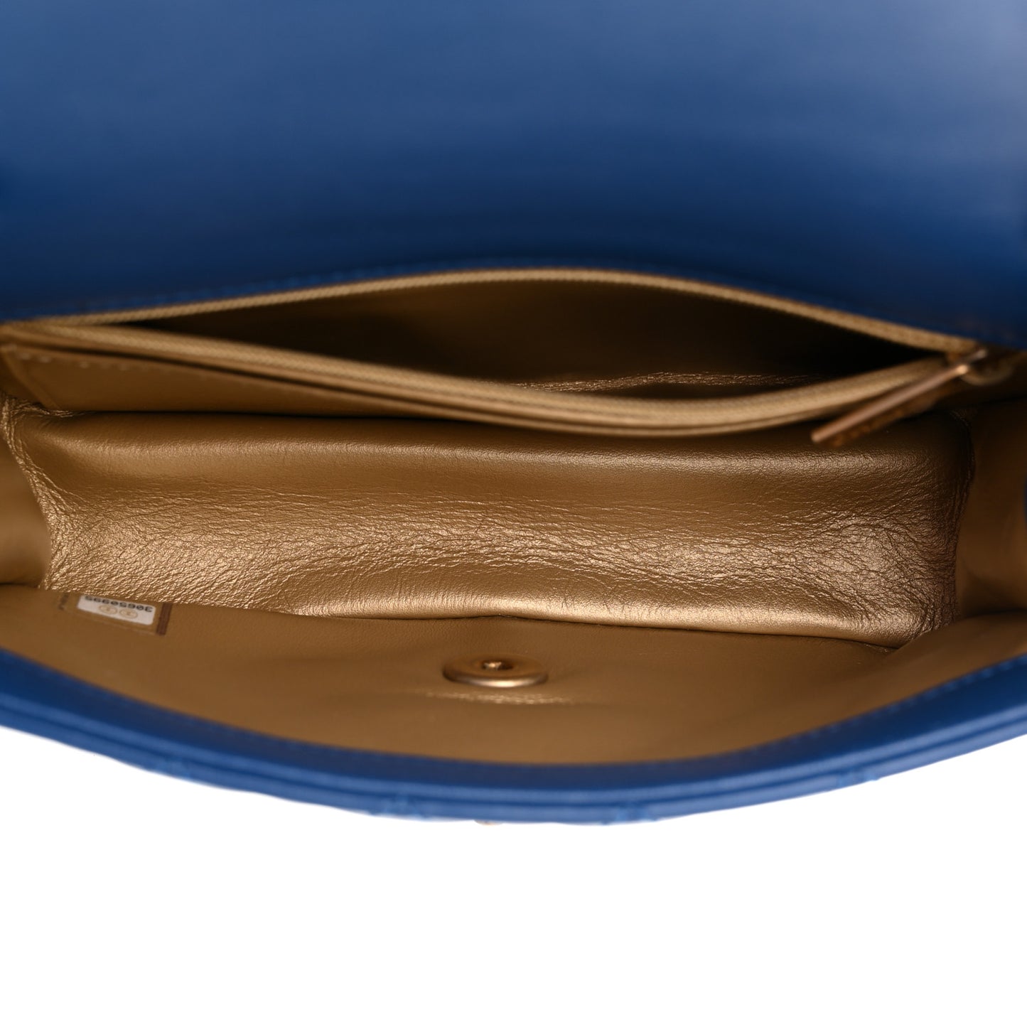 Lambskin Quilted Pearl Crush Mini Rectangular Flap Blue