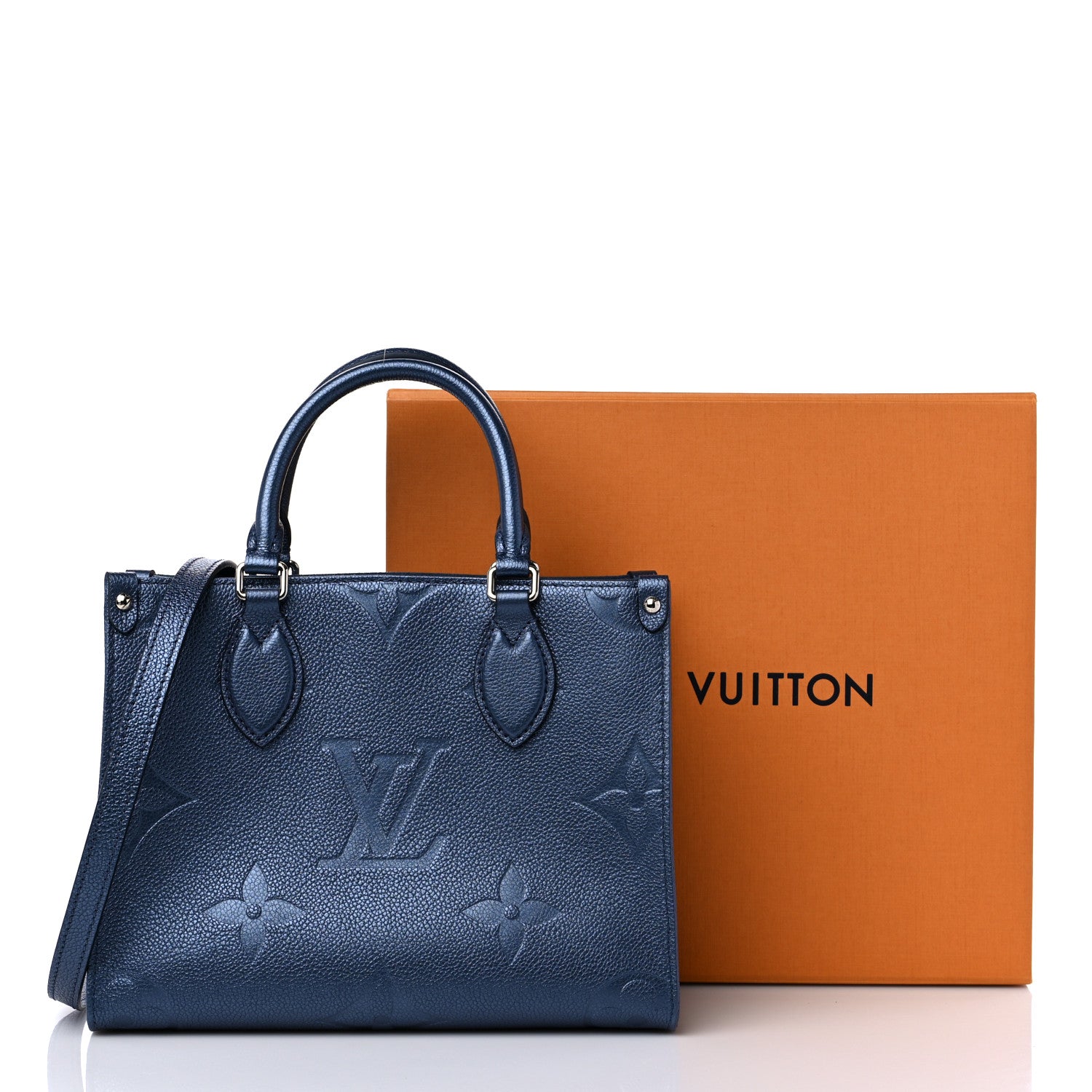 Louis Vuitton Metallic Empreinte Monogram Giant Onthego PM Navy Nacre 8 of 8
