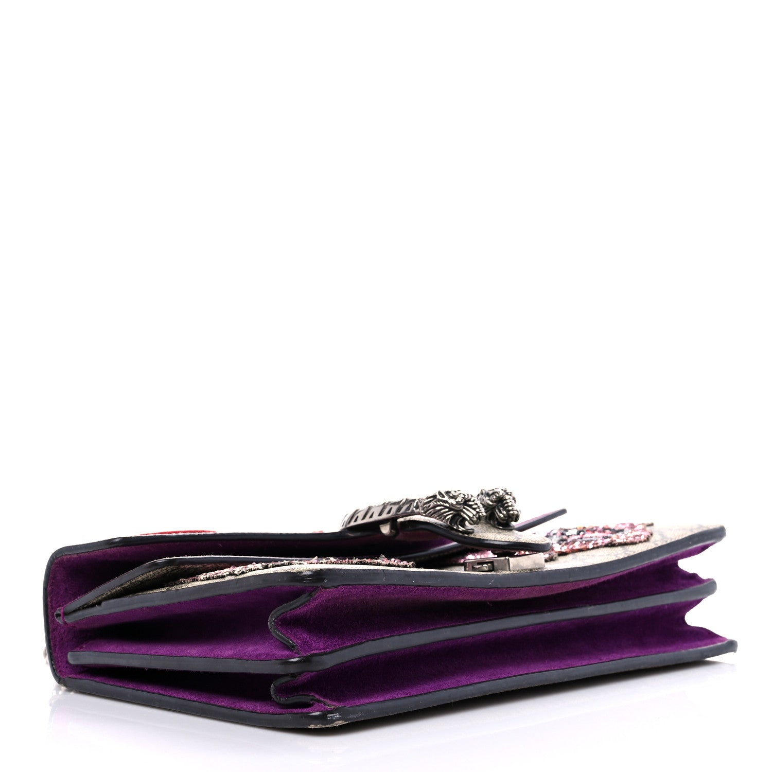 Gucci GG Supreme Monogram Embroidered Small Dionysus Shoulder Bag Purple 4 of 15