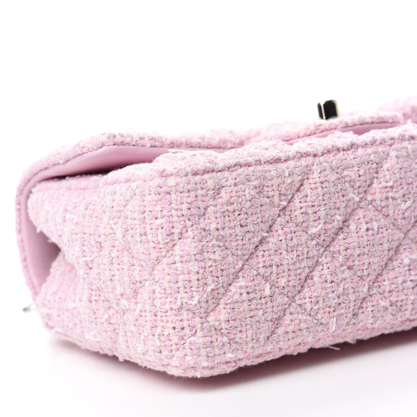 Tweed Quilted Mini Rectangular Flap Pink