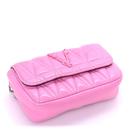 Versace Patent Quilted Virtus Tonal Evening Bag  Pink 3 of 7