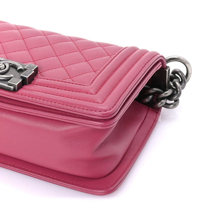 Chanel Lambskin Quilted Small Boy Flap  Dark Pink 9 of 9