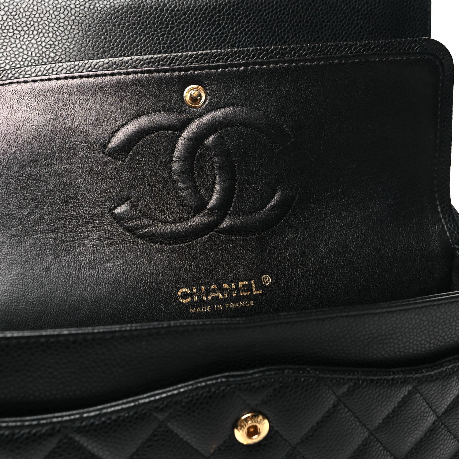 Chanel Caviar Quilted Medium Double Flap Black 11 of 13