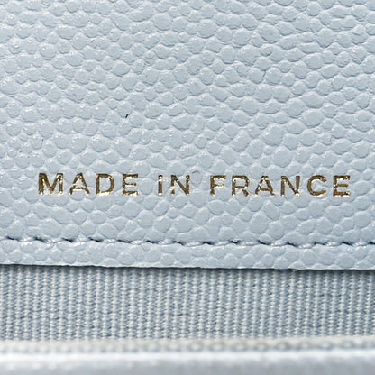 Chanel Caviar Quilted Flap Card Holder Wallet Light Blue 6 of 11