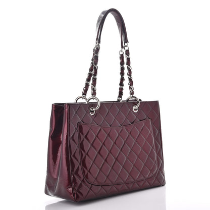 Chanel Patent Grand Shopping Tote GST Dark Bordeaux 3 of 10