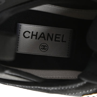 Chanel Velvet Calfskin Mixed Fibers CC Sneakers 40 Black 7 of 9