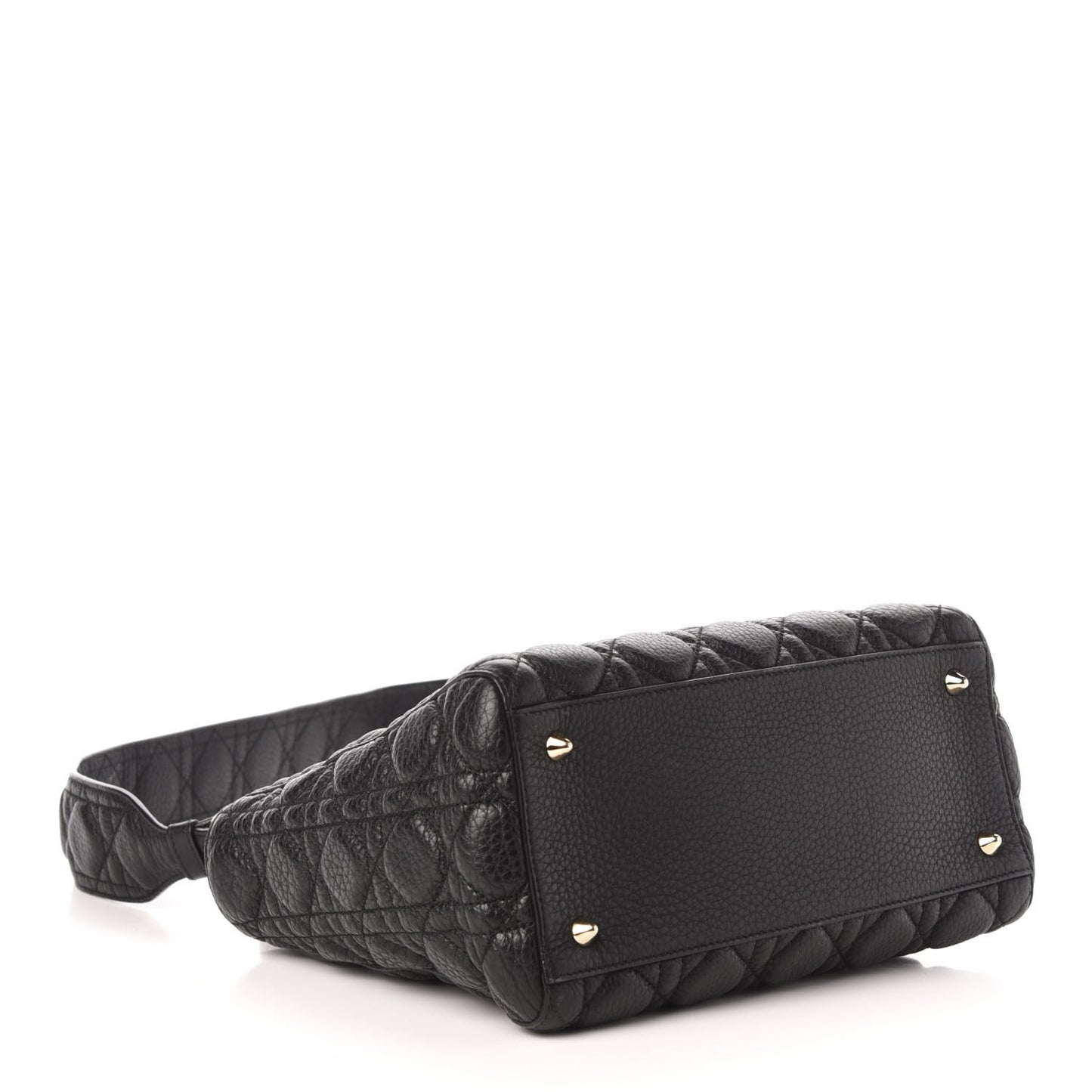 Grained Calfskin Cannage Medium Supple Lady Dior Black