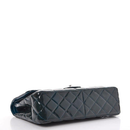 Chanel Patent Quilted Jumbo Double Flap Blue 5 of 18
