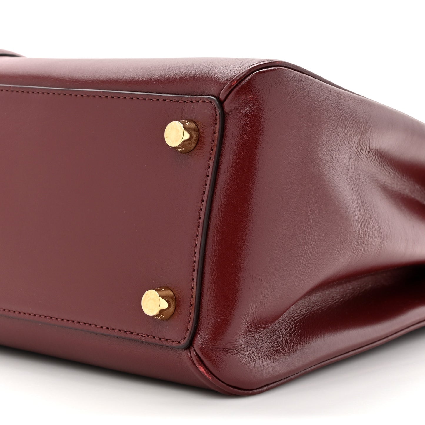 Satinated Calfskin Medium 16 Top Handle Bag Light Burgundy