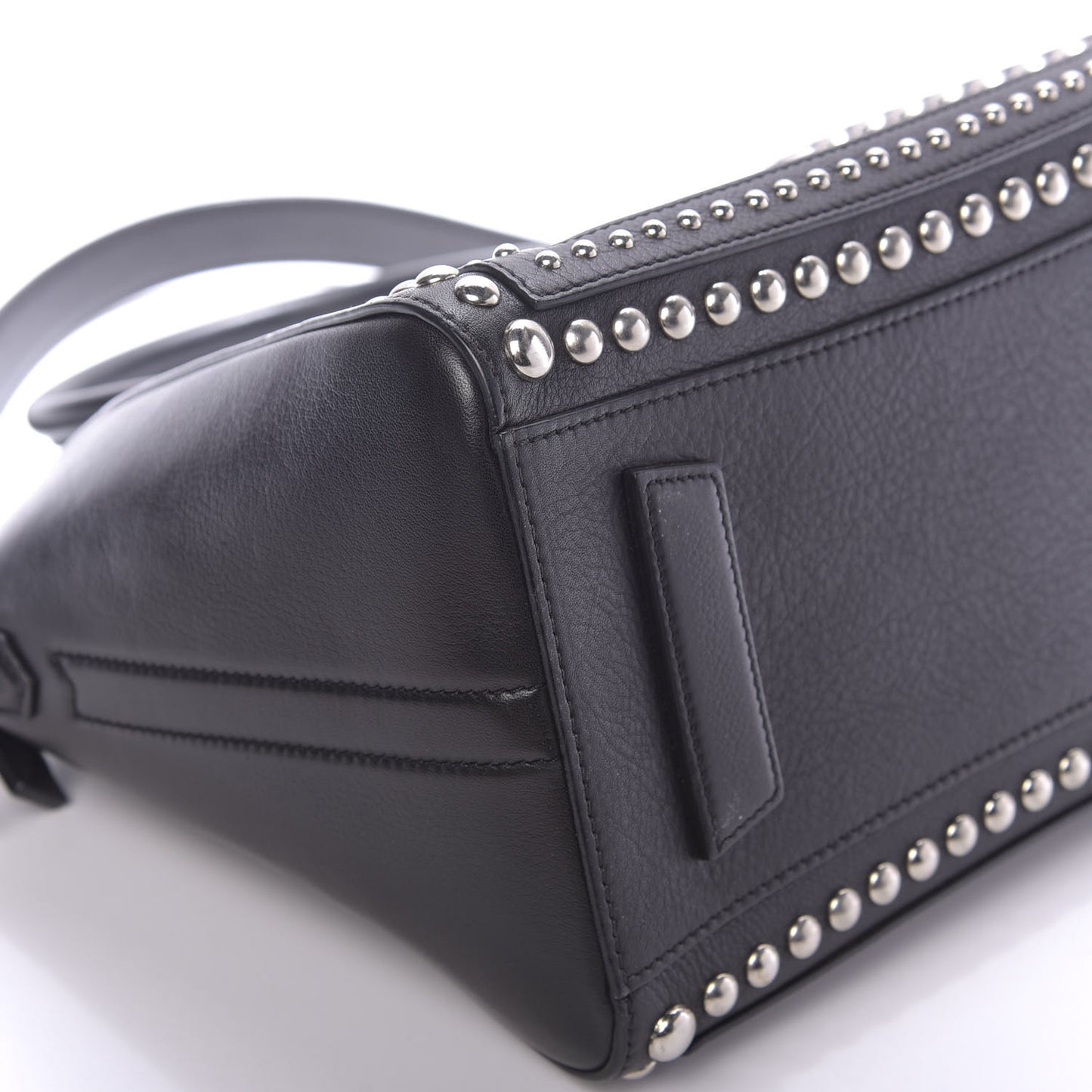 Calfskin Small Studded Bi-Color Antigona Black White