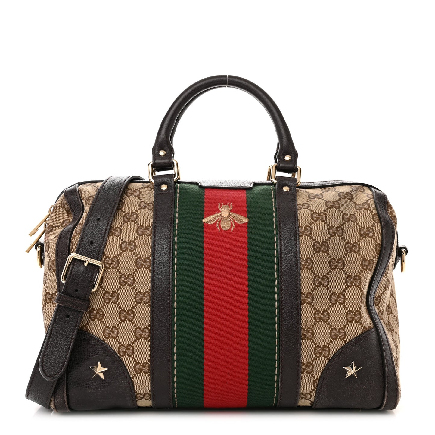 Monogram Vintage Web Medium Webby Bee Boston Dark Brown