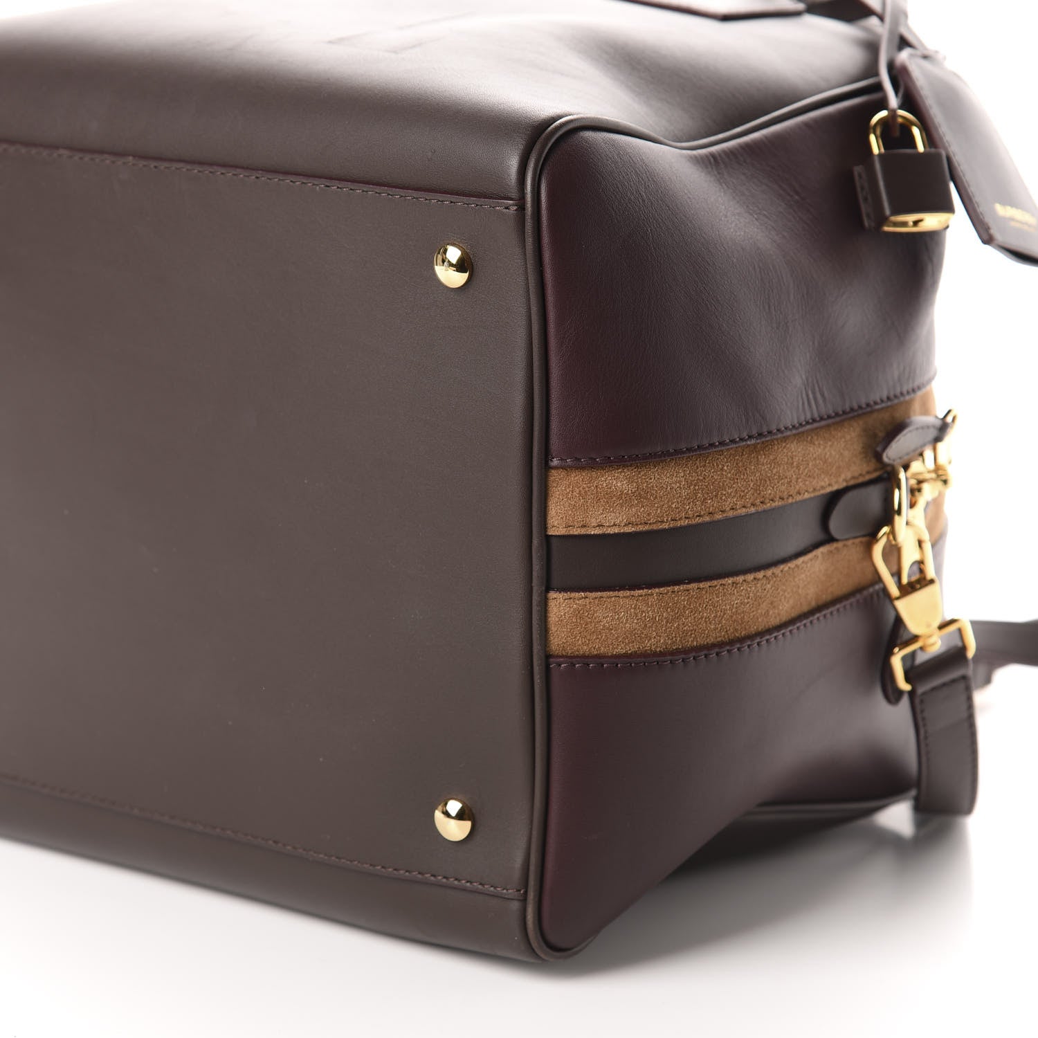 Burberry Smooth Calfskin Medium Cube Bowling Bag Mahogany 6 of 8