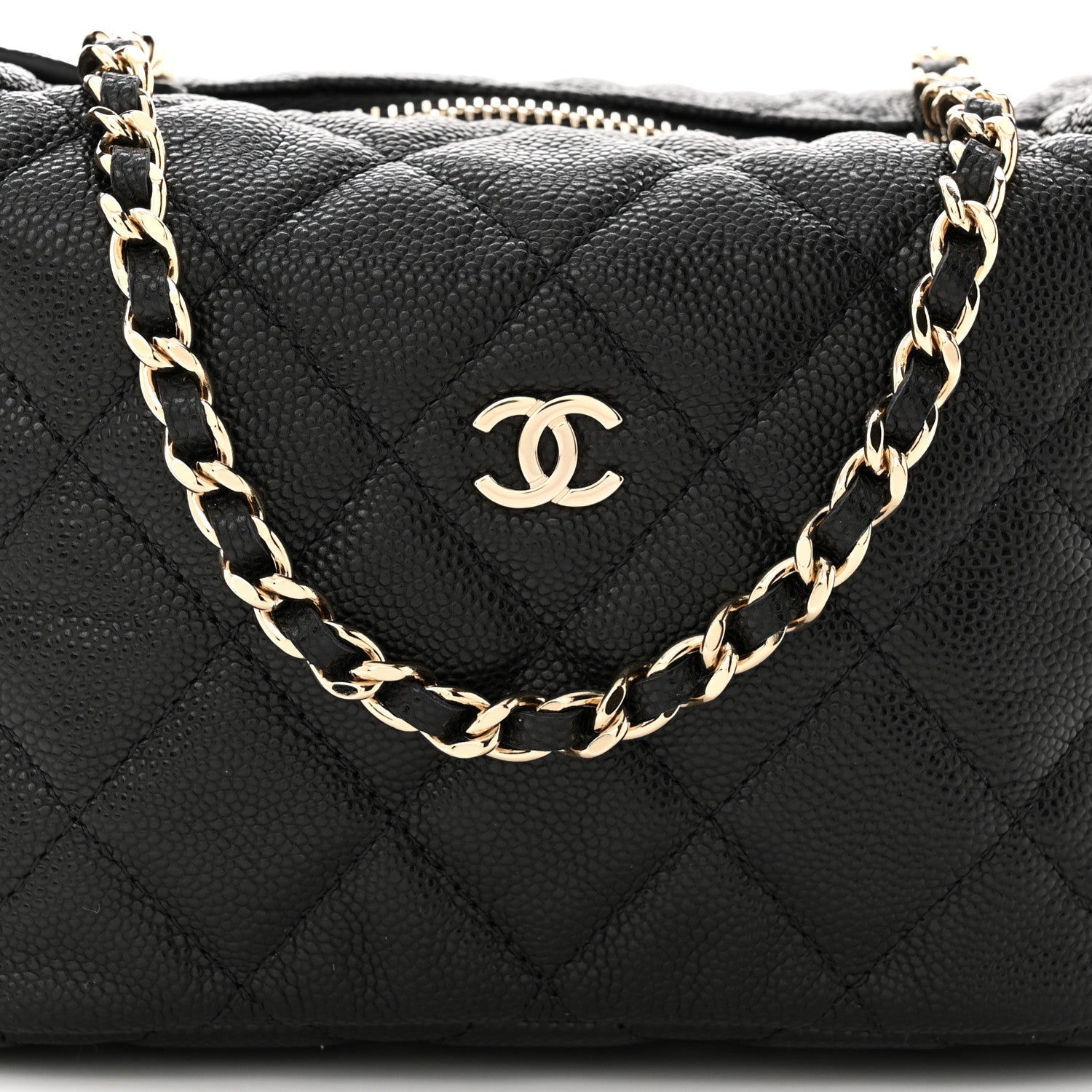 Chanel Caviar Quilted Hobo Clutch With Chain Black 8 of 10