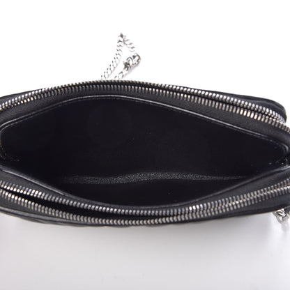 Prada Nappa Impunture Diagramme Mini Double Zip Chain Crossbody Bag Black 5 of 8